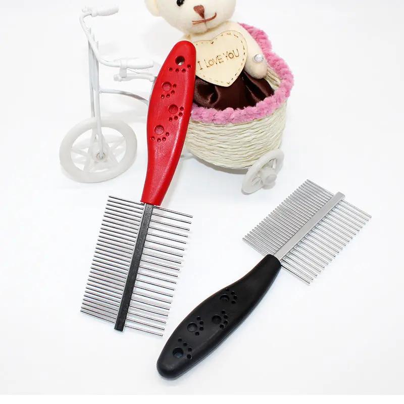 Gogetcart Double-Row Pet Grooming Comb – Stainless Steel Teeth with Ergonomic Non-Slip Handle for Dogs & Cats
