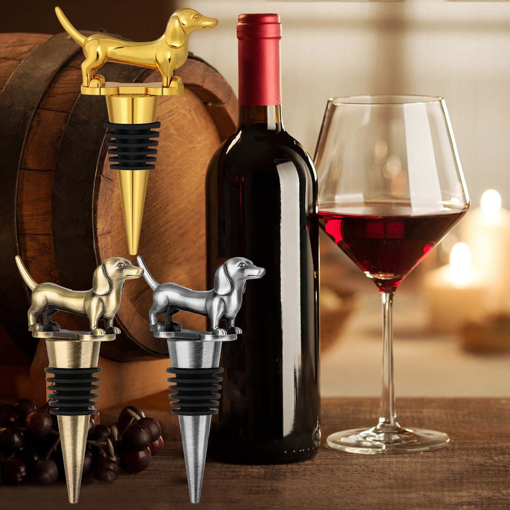 Gogetcart Dachshund Dog Wine Stopper – Cute Reusable Bottle Stopper for Wine & Champagne, Gift for Men & Women