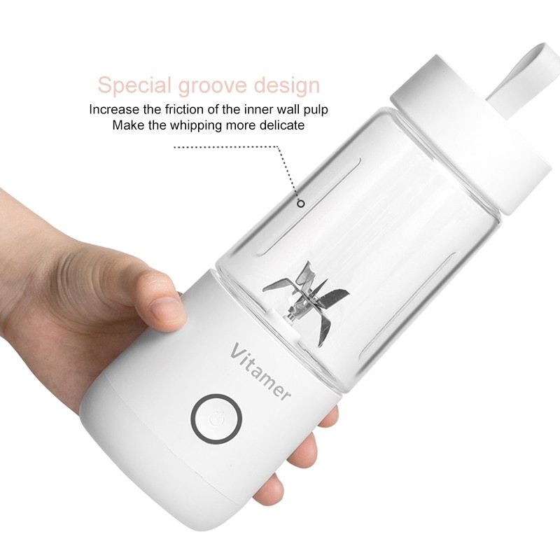 Gogetcart 350ml Portable Blender Juicer – USB Rechargeable Smoothie Maker Bottle with Stainless Steel Blades