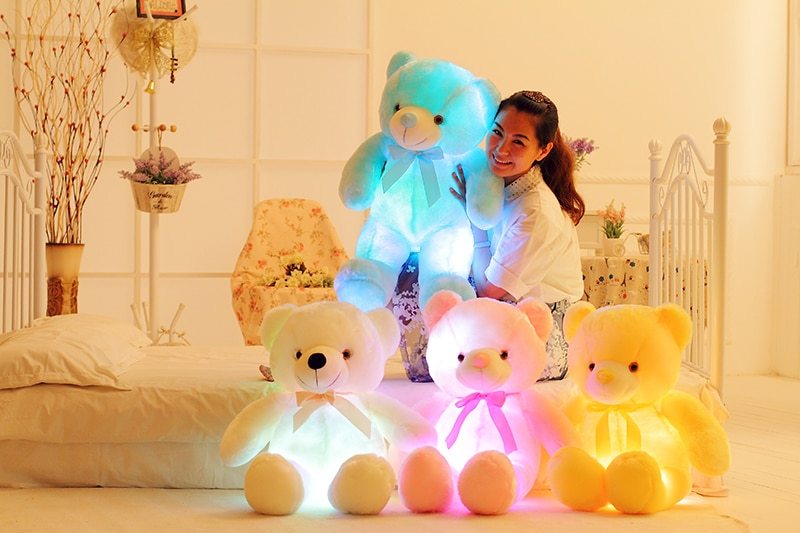 Gogetcart LED Light-Up Teddy Bear Plush Toy – Colorful Glowing Stuffed Animal, Christmas & Birthday Gift for Kids