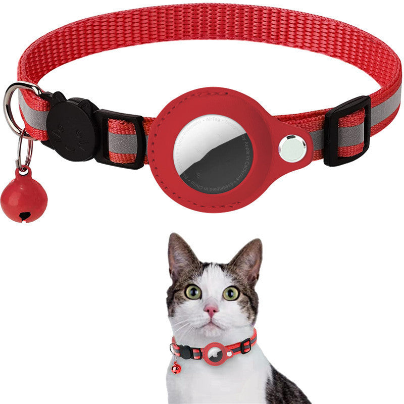 Gogetcart Reflective Airtag Collar Holder – Waterproof Protective Case for Cat & Dog Airtags, Nylon Pet Collar Accessory