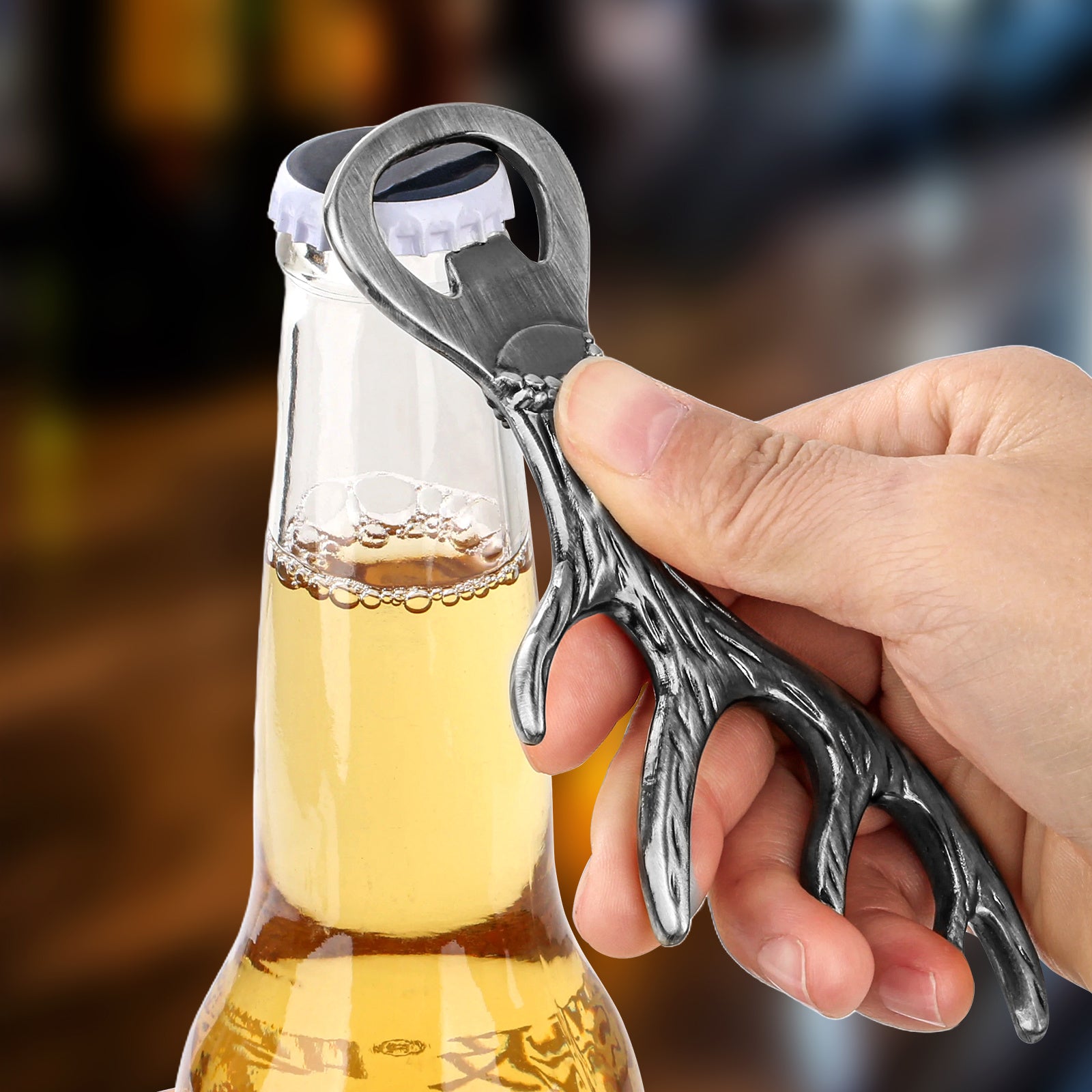 Gogetcart Deer Antler Bottle Opener – Vintage Zinc Alloy Beer & Wine Opener for Parties, Bars & Gifts