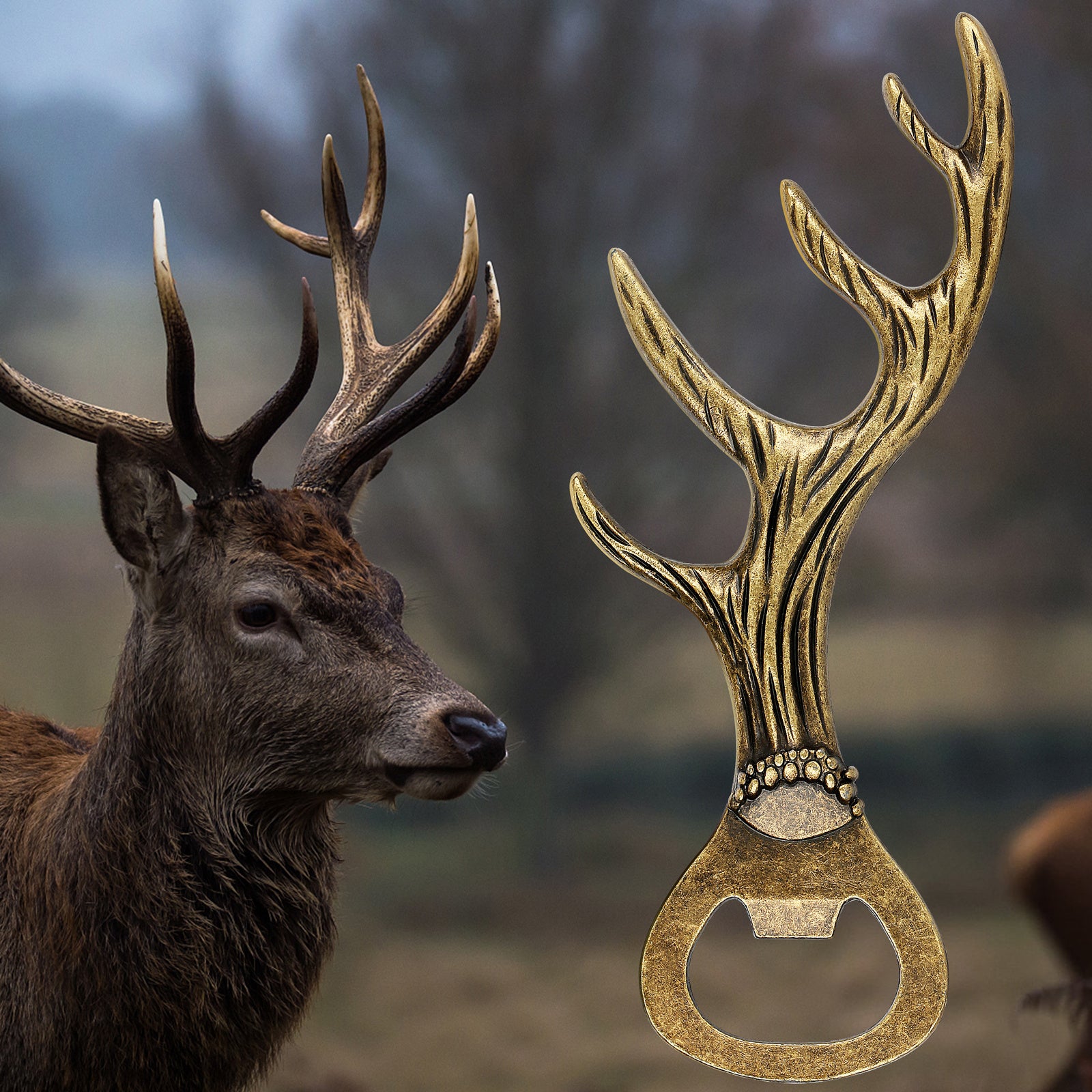 Gogetcart Deer Antler Bottle Opener – Vintage Zinc Alloy Beer & Wine Opener for Parties, Bars & Gifts