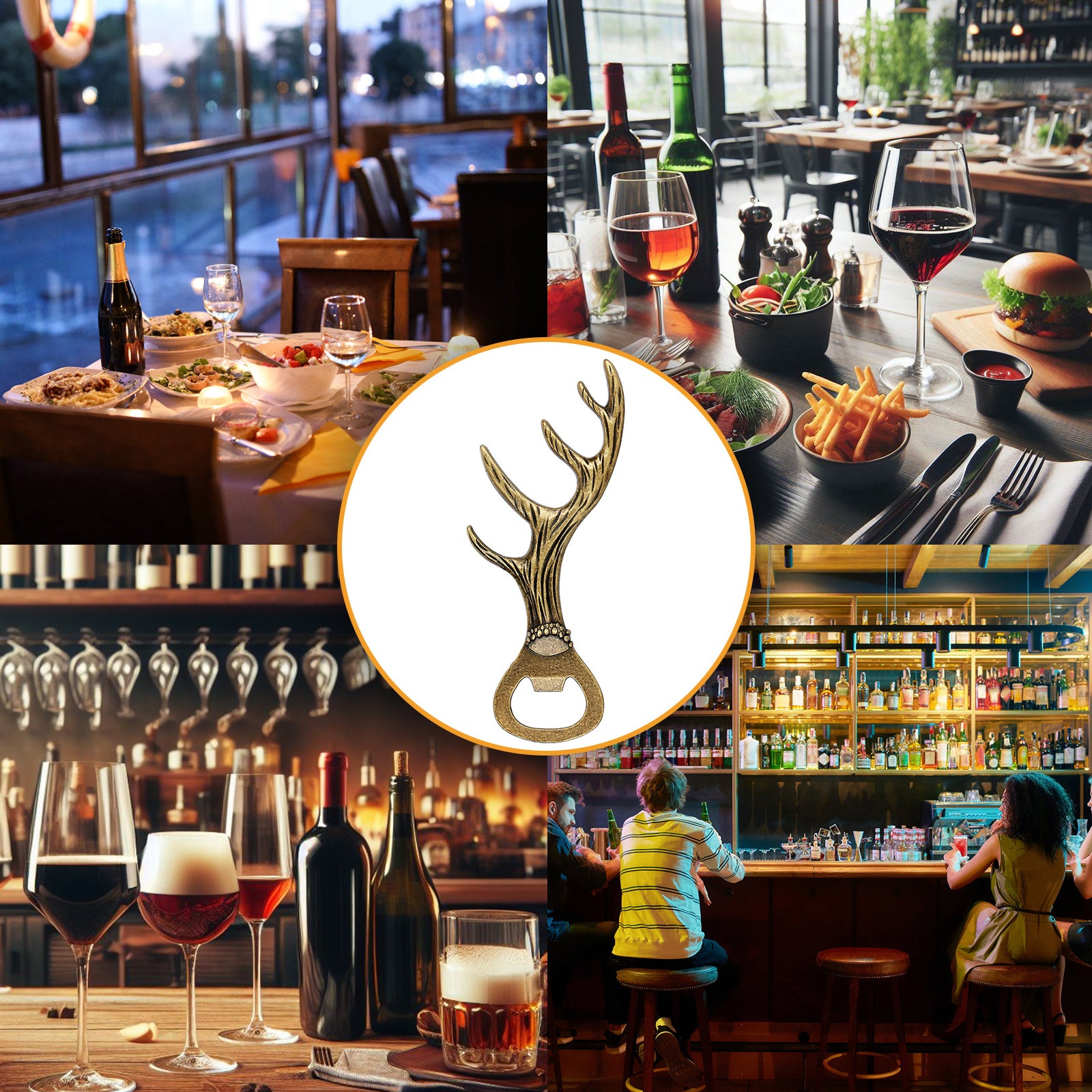 Gogetcart Deer Antler Bottle Opener – Vintage Zinc Alloy Beer & Wine Opener for Parties, Bars & Gifts