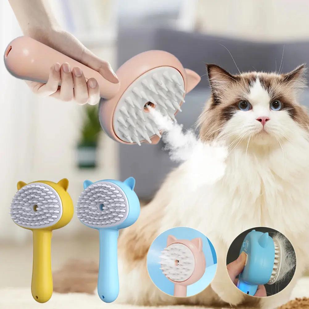 Gogetcart Multifunctional Pet Grooming Brush – Rechargeable Hair Cleaning & Mist Slicker Brush for Dogs & Cats